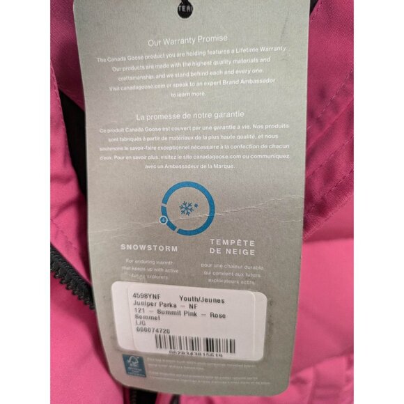 Canada Goose Generations Youth Juniper Parka Summit Pink L (14-16Y) - Picture 9 of 11